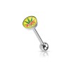 Piercing langue 16mm symbole cannabis et logo feuilles à rouler 4,80€