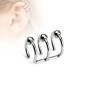 Faux piercing triple anneaux boules, earcuff acier chirurgical 4.99€