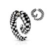 Faux piercing écarteur spirale damier noir et blanc5,00€