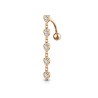 Piercing nombril inversé chaînette de coeurs sertis de cristal8,00€