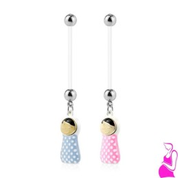 Piercing nombril bioflex de grossesse bébé emailloté acier 6,90€