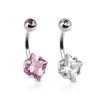 Piercing nombril avec un zirconium rose ou blanc carré sur piercing-alice.fr5,90€