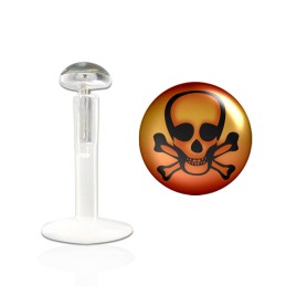 Piercing labret 8mm crâne tête de mort 4,20€