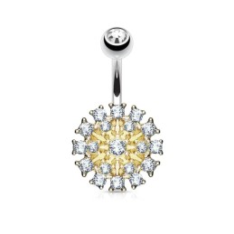 Piercing nombril doré pavé de zircons scintillants7,90€