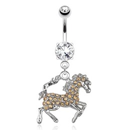 Piercing nombril pendentif passion du cheval 8.90€ sur piercing-alice.fr