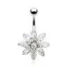 Piercing nombril  banane avec fleur en zirconium  7.50€