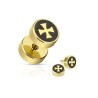 Faux plug oreille doré croix de malte6.90€