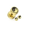 Faux plug oreille doré yin yang acier chirurgical 6.90€