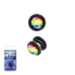 Faux piercing plug aimanté arc en ciel lui+lui4.90€