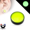 Faux piercing plug jaune vert aimanté glow in the dark 4.99€