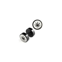 Faux piercing plug noir...