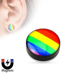 Faux piercing plug aimanté drapeau LGBT+ 4..90€