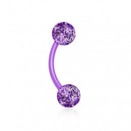 Piercing bioflex arcade violet boules pailletées en acrylique 3.89€