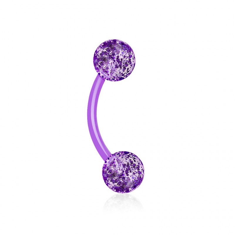 Piercing bioflex arcade violet boules pailletées en acrylique 3.89€