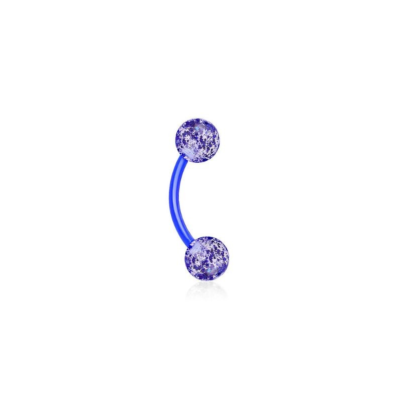 Piercing d'arcade bleu bioflex boules pailletées en acrylique3.89€