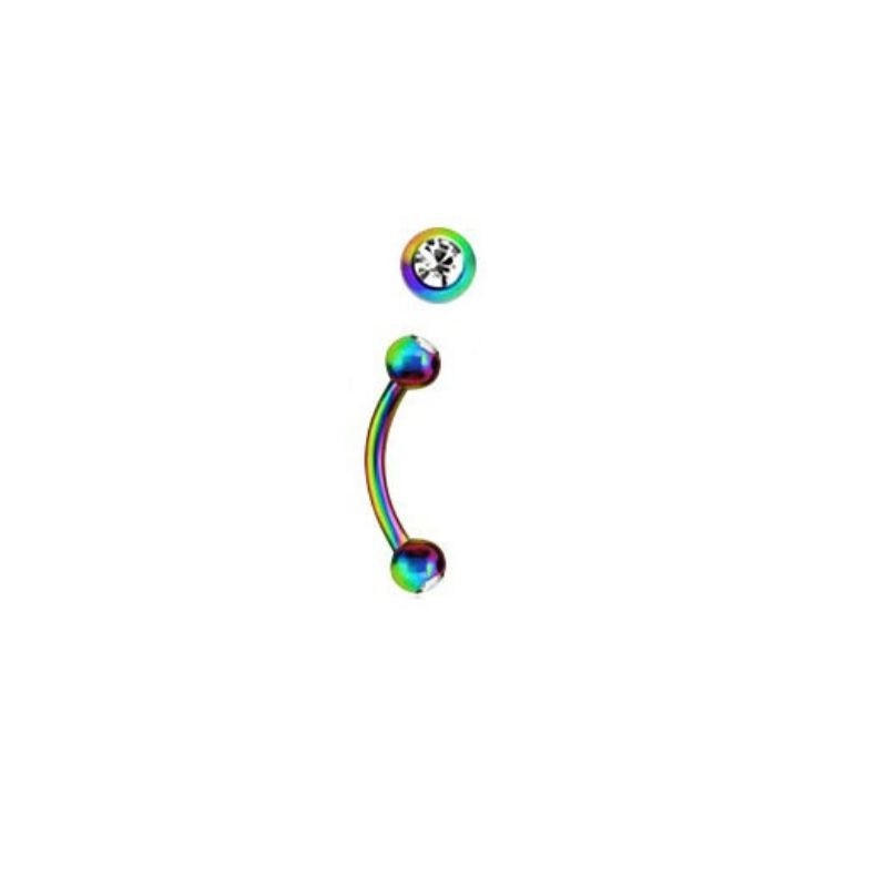 Piercing d'arcade 8mm anodisé arc-en-ciel avec zirconium4.85€