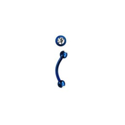 Piercing arcade 8mm bleu avec zirconium 4.85€