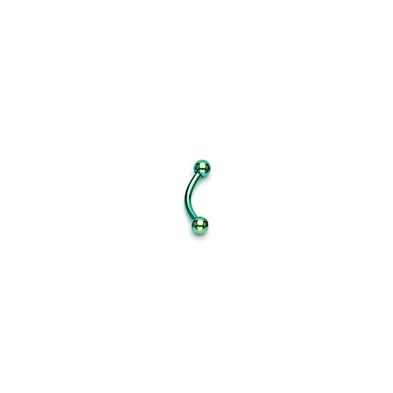 Piercing arcade 10mm acier chirurgical anodisé vert 5,90€