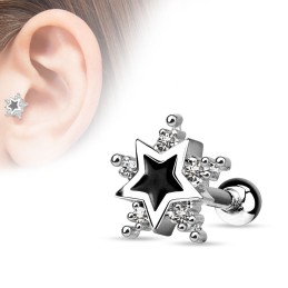 Piercing tragus 6mm étoile avec zirconiums blancs5.99€