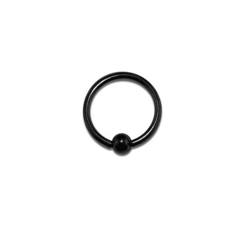 Anneau 8mm acier anodisé noir et boule captive épaisseur5.35€