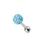 Piercing oreille 6mm tragus boule 5mm en cristal ferido bleu 5.90€