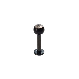 Labret 8mm acier anodisé noir avec boule et cristal 4.85€