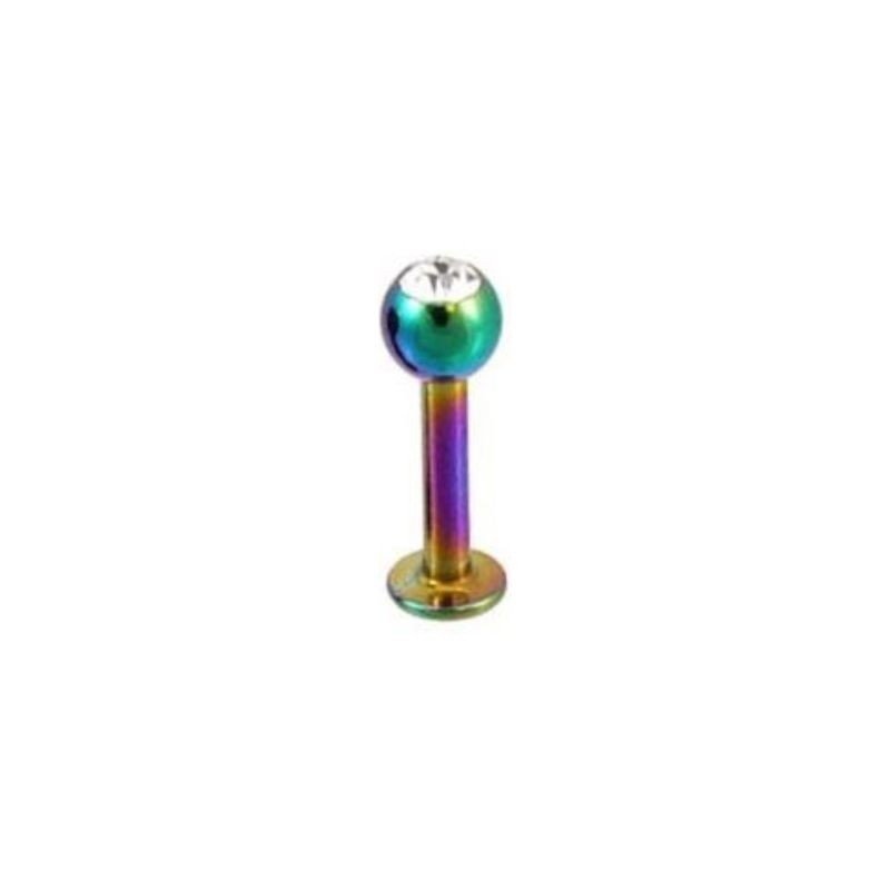 Labret 8mm acier chirurgical avec boule et cristal blanc4.85€