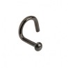 Piercing queue tire bouchon en titane embout dôme noir  6,20€