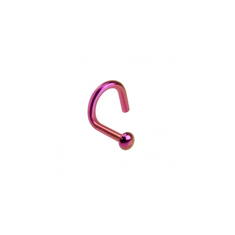 Piercing coudé titane rose queue tire bouchon embout dôme 6,20€