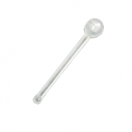 Piercing nez droit tige 0,8mm incolore avec boules 2mm