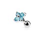 Piercing cartilage tragus fleur en zirconium bleu 6.50€