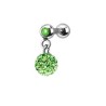 Piercing  cartilage et tragus pendentif boule cristal vert 6,95€