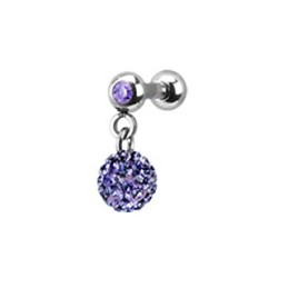 Piercing  cartilage et tragus pendentif boule violette 6,95€