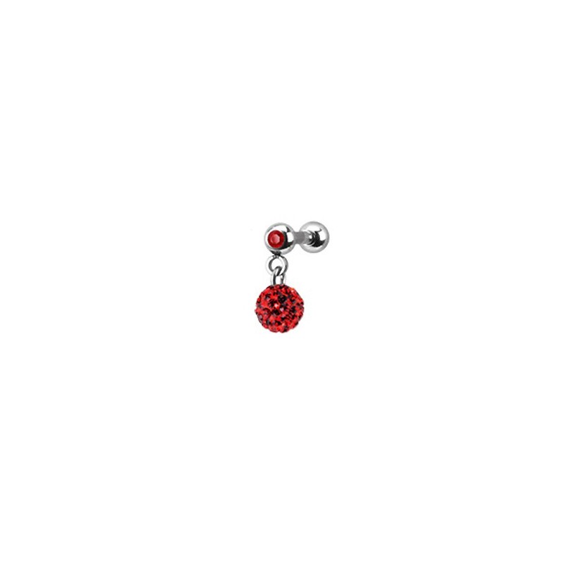 copy of Piercing  cartilage et tragus pendentif boule rouge 6,95€