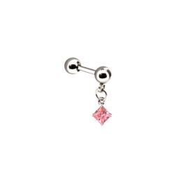 Piercing cartilage hélix, haltère pendentif acier chirurgical et cristal 6.80€