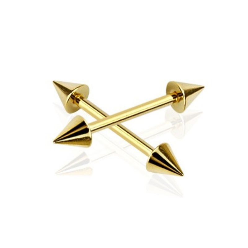 Piercing téton doré 16mm pointes de 5mm 5,25€