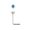 Piercing nez coudé et cristal bleu aqua de 2mm serti 6.85€