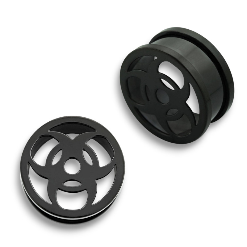 Piercing tunnel noir tribal PLU64 à partir de 6.00€
