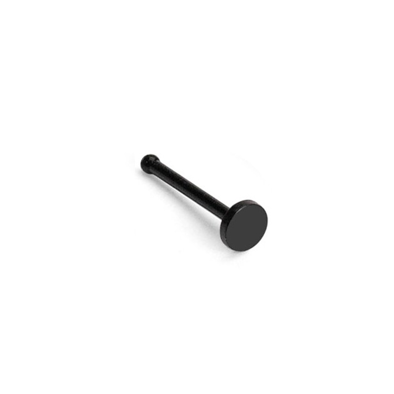 Piercing nez droit 0,8mm ou 1mm en bioflex noir avec palet 1.99€