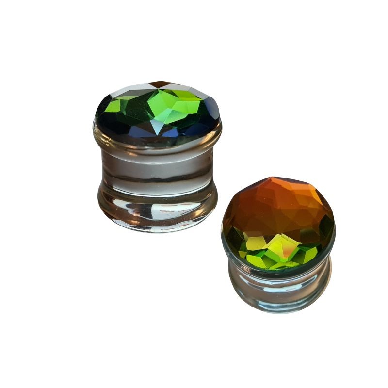 Plug 16mm en pyrex vitrail 5.90€