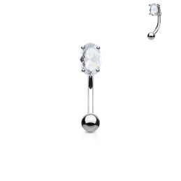 Piercing arcade 8mm larme en zirconium blanc 5,80€ sur piercing-alice.fr