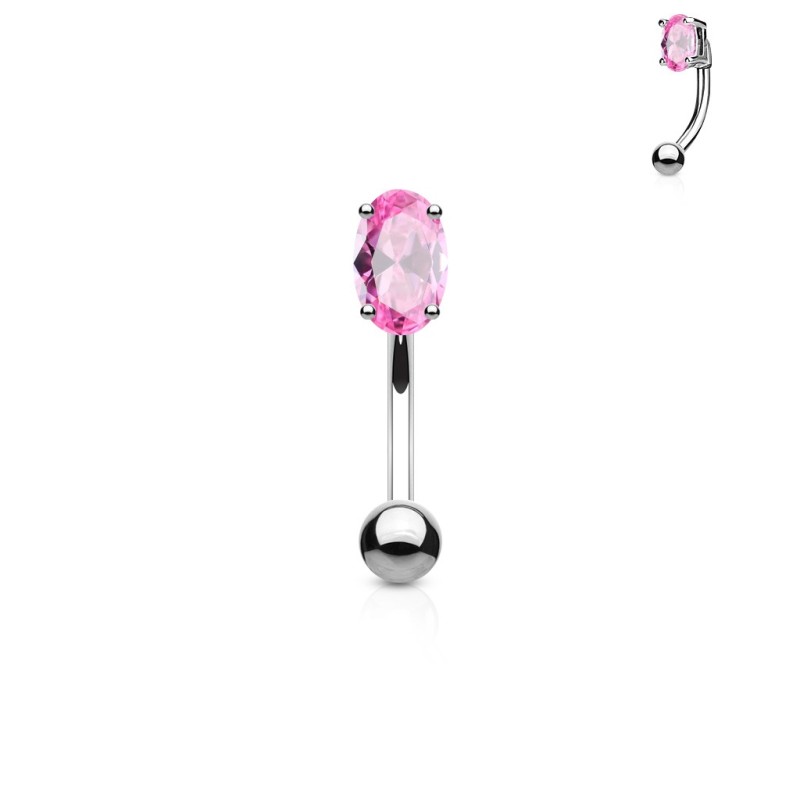 Piercing arcade 8mm zirconium rose serti 5,80€