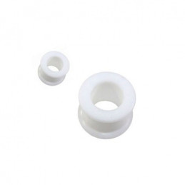 Piercing tunnel en silicone blanc souple