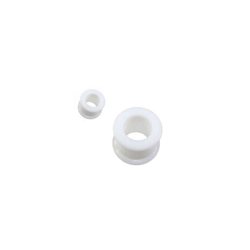 Piercing tunnel en silicone blanc souple