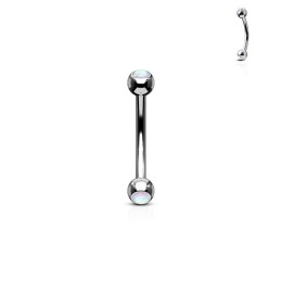 Piercing banane 8mm rook ou arcade avec une opaline blanche 6.75€ sur piercing-alice.fr