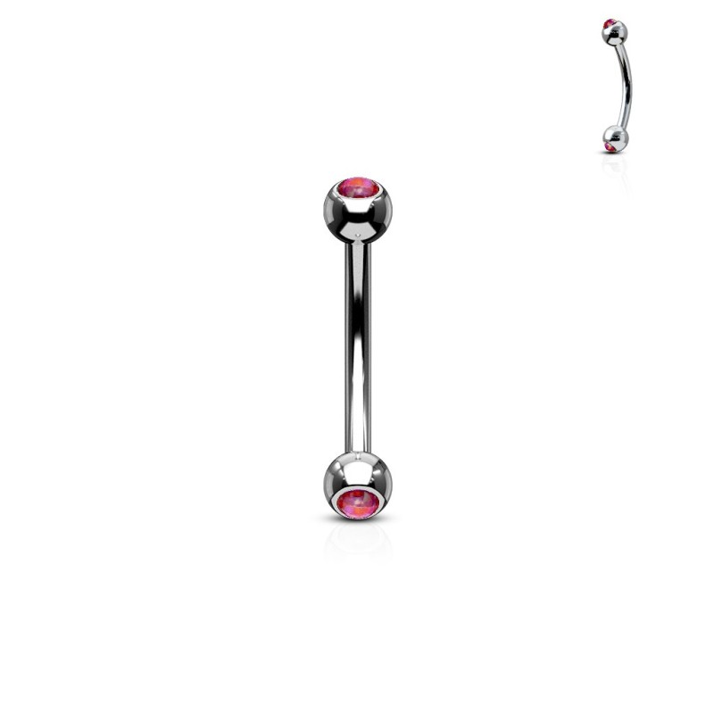 Piercing banane 8mm rook ou arcade avec une opaline rouge 6.75€