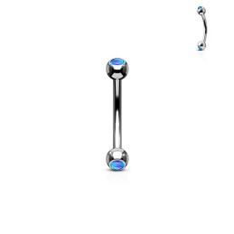 Piercing banane 8mm rook ou arcade avec une opaline bleue 6.75€