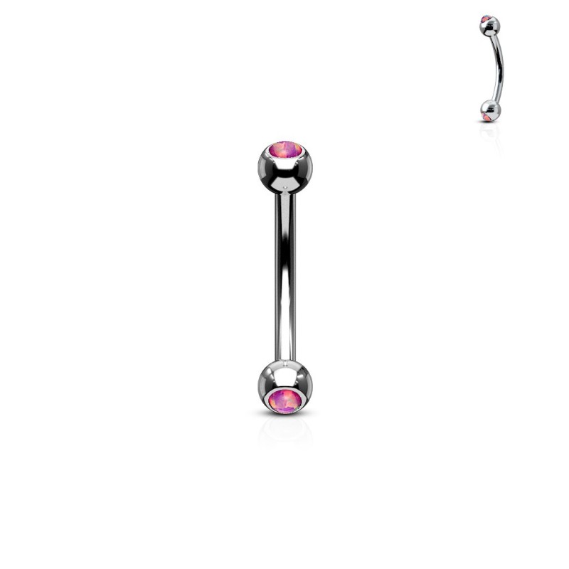 Piercing banane 8mm rook ou arcade avec une opaline rose  6.75€