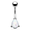 Piercing nombril banane larme en opaline de synthèse blanche 6.99€