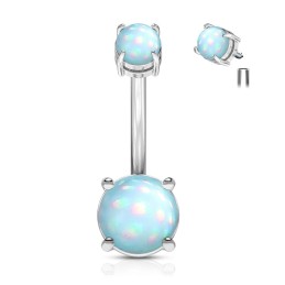 Piercing nombril banane avec pierre époxy bleue lumineuse 6.90€